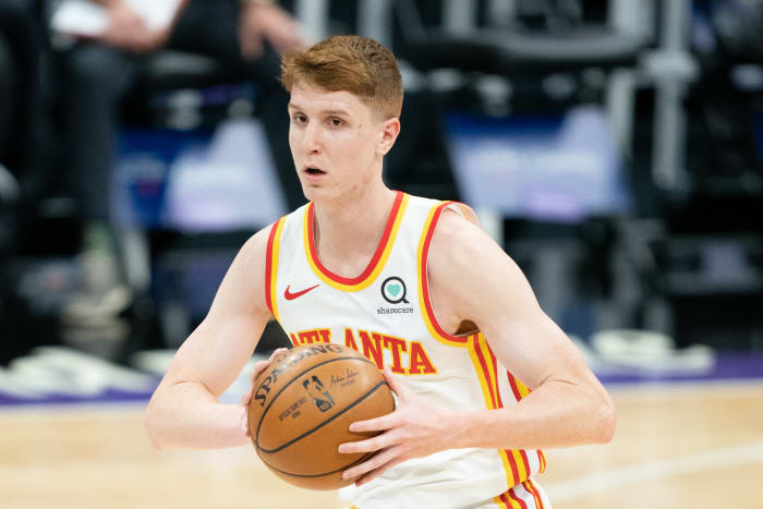 Atlanta Hawks guard Kevin Huerter playing against the Sacramento Kings